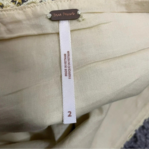 Free People High Waisted Lace Shallow Water Tea Combo Yellow Short/Skorts - Picture 10 of 11